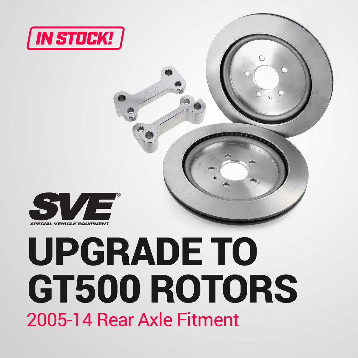 2005-2014 Mustang SVE GT500 Rear Brake Rotor Adapter Bracket Kit
