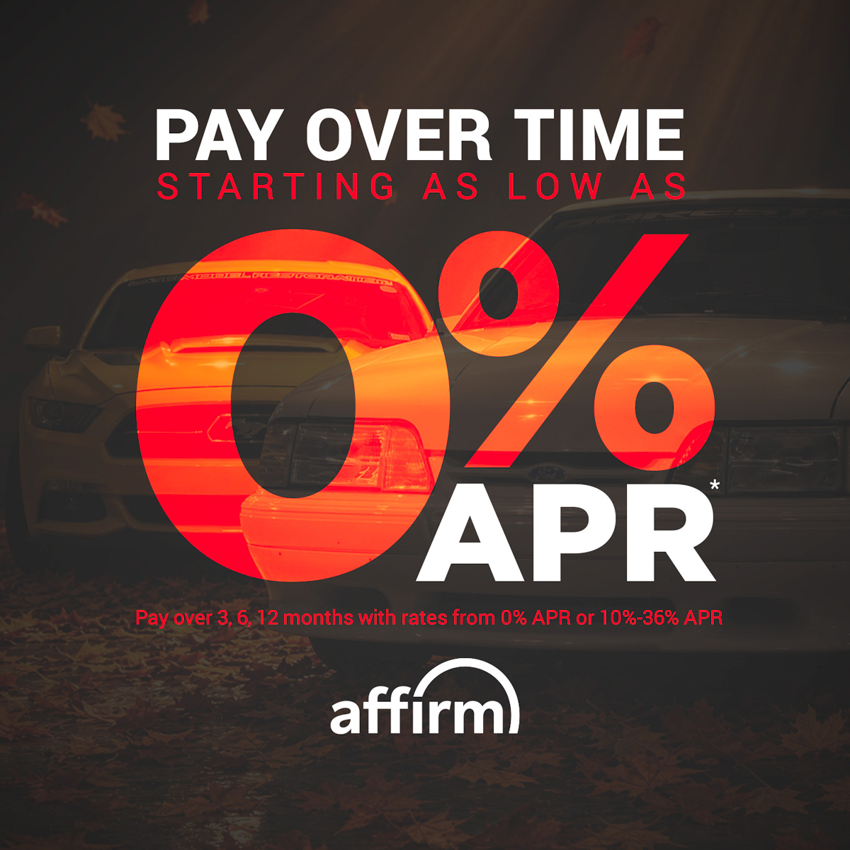 As low as 0% APR for a limited time when you checkout w/ Affirm today!