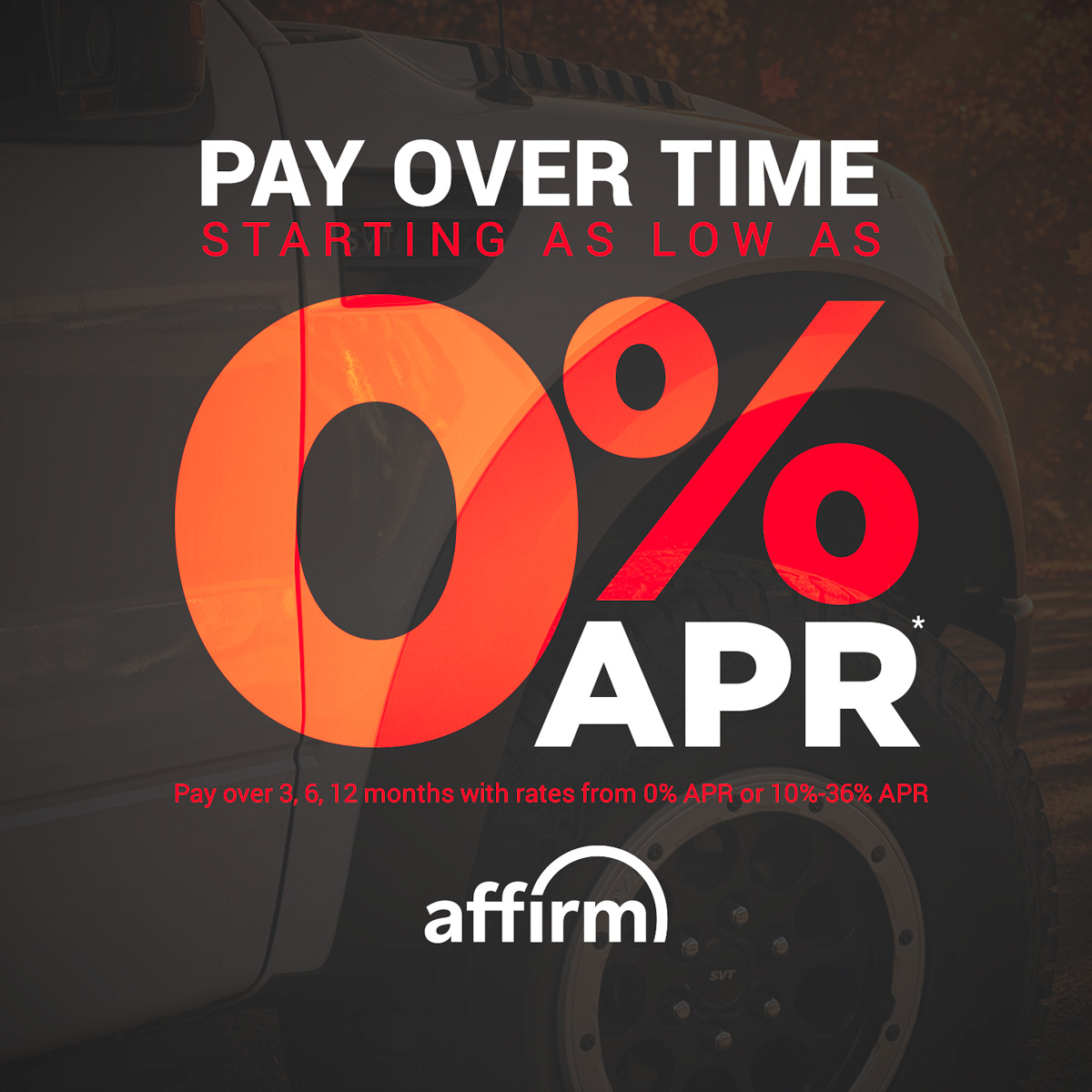 As low as 0% APR for a limited time when you checkout w/ Affirm today!
