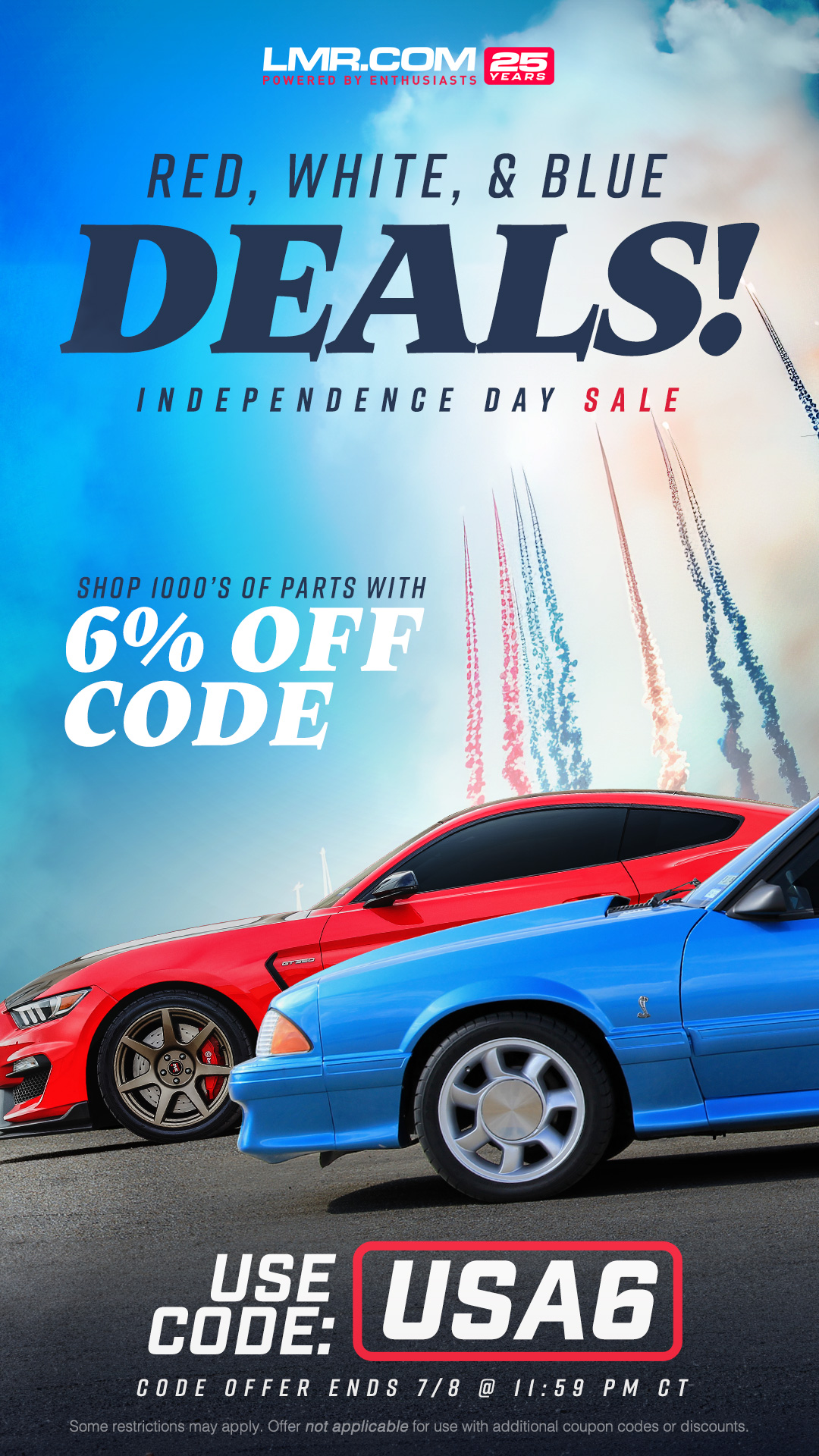 Shop 1000s of Mustang parts with code USA6 for 6% OFF your next order!