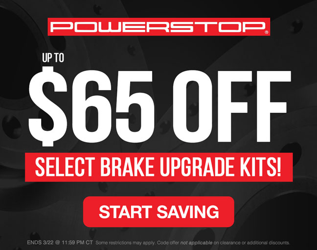 Save up to $65 on select Powerstop brake upgrade kits! Offer ends 3/22.